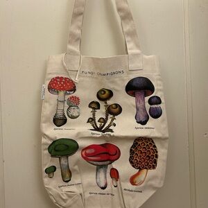 Mushroom Print Canvas Tote Bag